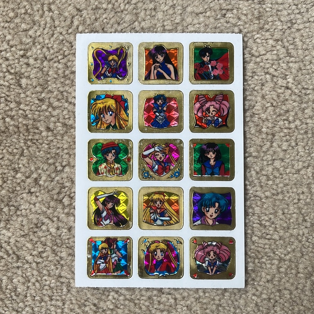Vintage 90s Prismatic Sailor Moon Stickers (One Sheet)